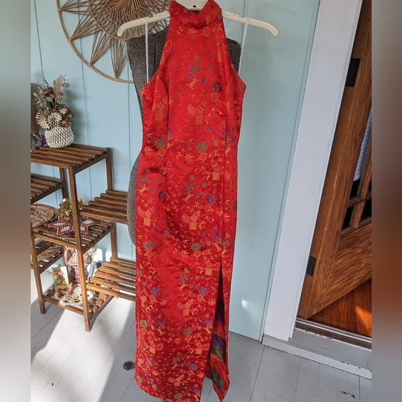 Vintage Red Cheongsam Dress - Picture 1 of 10